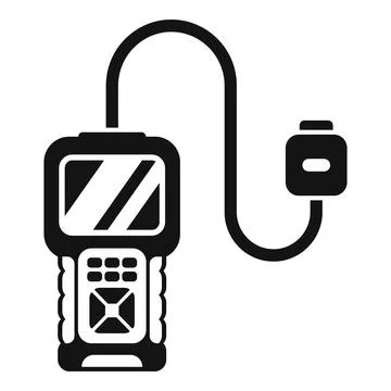 Car diagnostic tool showing engine trouble codes Illustrazione stock
