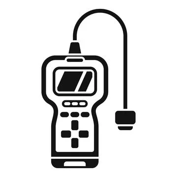 Car diagnostic tool showing engine trouble code icon Illustrazione stock