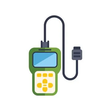 Car diagnostic tool showing error codes on display Stock Illustration