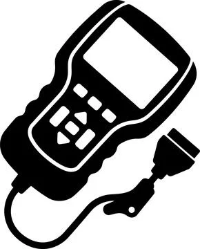 Car diagnostic tool vector icon illustration, automotive scanner with cable.. Stock Illustration