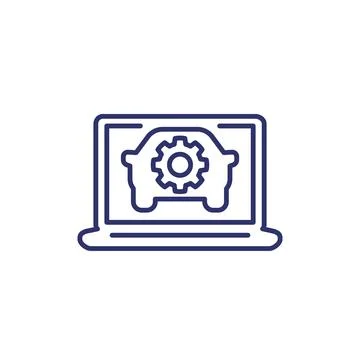 Car diagnostics and auto maintenance line icon Illustrazione stock