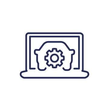 Car diagnostics and maintenance line icon Stock Illustration