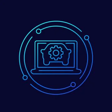 Car diagnostics, auto maintenance line vector icon Stock Illustration
