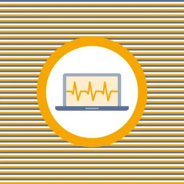 Car diagnostics computer color flat icon Stock Illustration