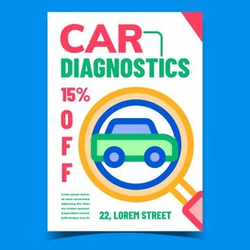 Car Diagnostics Creative Advertising Poster Vector Ilustración de archivo