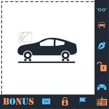 Car diagnostics icon flat Stock Illustration