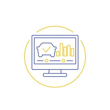 Car diagnostics icon, line vector 스톡 일러스트