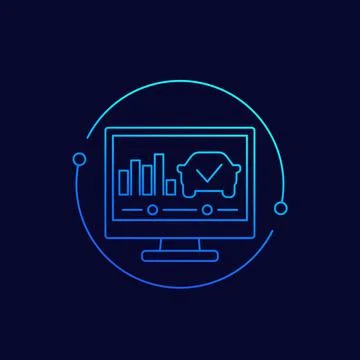 Car diagnostics icon, linear vector Stock Illustration