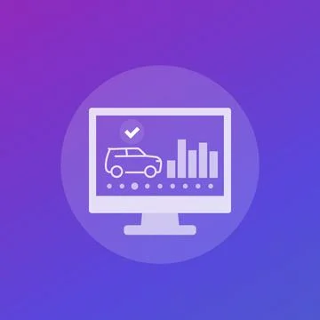 Car diagnostics icon, vector art Stockillustratie