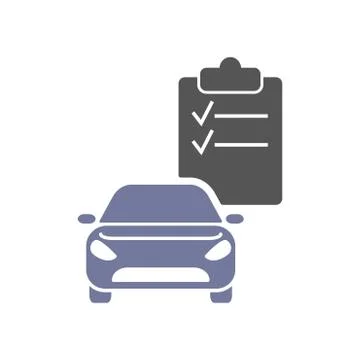 Car Diagnostics Icon Vector. Checklist and car 스톡 일러스트