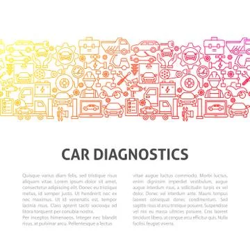 Car Diagnostics Line Template Stock Illustration