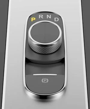 Car with dial gear selector Automatic transmission with dial gear selector... Stock Photos