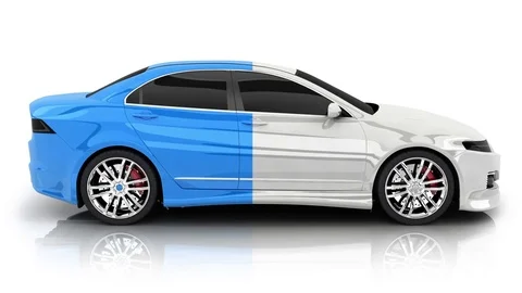 Car in different colors. seamless loop Stock Footage 80112884