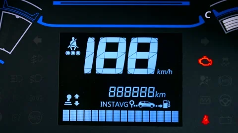 Car digital instrument cluster Stock Footage 266411574