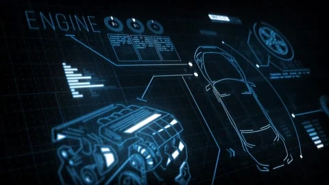 Car Digital Interface Vídeo Stock 168359925