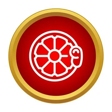Car disc brake system icon for automotive service 库存插图