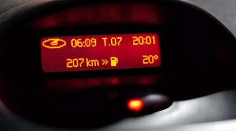 Car display, stereo, temperature, hour... Stock Footage 39627620
