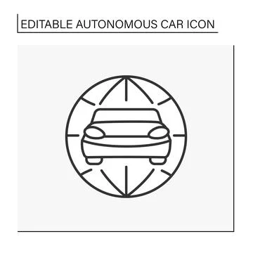 Car distribution line icon Stock Illustration