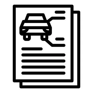 Car docs icon, outline style Ilustración de archivo