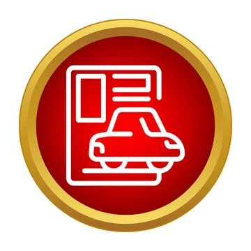 Car document icon showing vehicle registration concept Stock Illustration