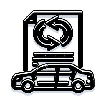 Car document renewal cycle and vehicle paperwork concept 스톡 일러스트