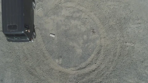 Car Doing Dounts - Drone 4k 動画素材 80349518