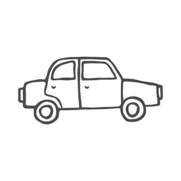 Car doodle. Vector illustration isolated on white background. Stock Illustration