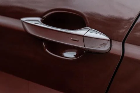 Car door handle. Keyless entry car door handle with touch sensor. Access butt Photos