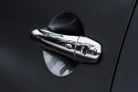 Car door handle. Keyless entry car door handle with touch sensor. Access butt Stock Photos
