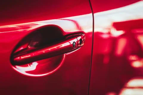 Car door handle with sensor of keyless entry system Stock Photos