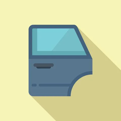 Car door icon flat vector. Window handle Illustration