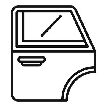 Car door icon outline vector. Window handle Stock Illustration
