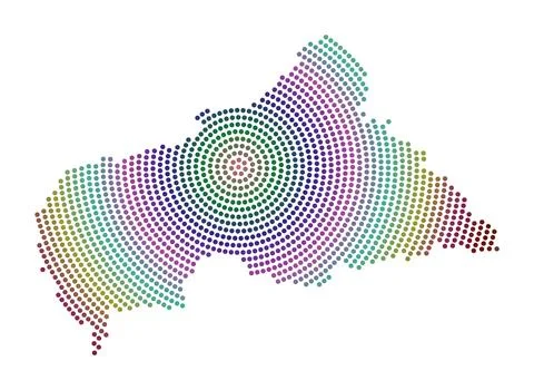 CAR dotted map. Digital style shape of CAR. Tech icon of the country with g.. Stock Illustration
