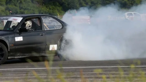 Car drift race Stock Footage 77390447