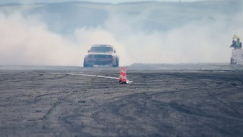 Car drift race Stock Footage 77391047