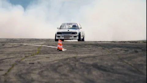 Car drift race Stock Footage 77391904