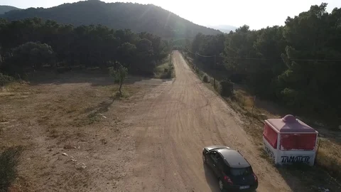 Car drift in rural road Stock Footage 128799343