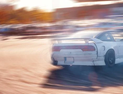 Car drifting, Blurred of image diffusion race drift car Stock Photos