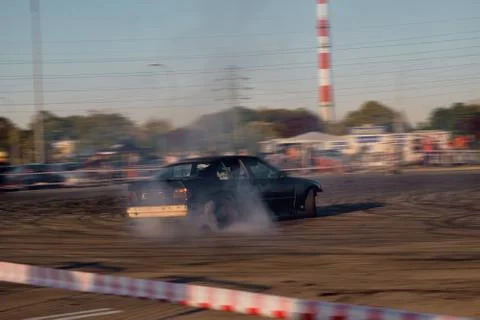 Car drifting, Blurred of image diffusion race drift car Stock Photos