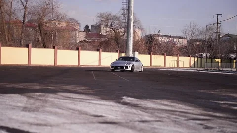 Car drifting on a parking 库存影片 200205384