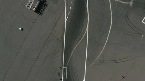 Car drifting top view 4K Stock Footage 141821983
