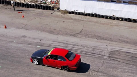 Car drifting on the track Stock Footage 99210276