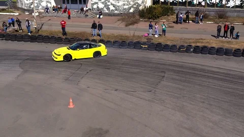 Car drifting on the track Stock Footage 99213431