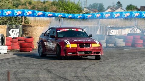 Car drifting on track Stock Photos