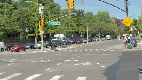 Car drive and view of flushing ,union st queens  china town NY  Stock Footage 137109062