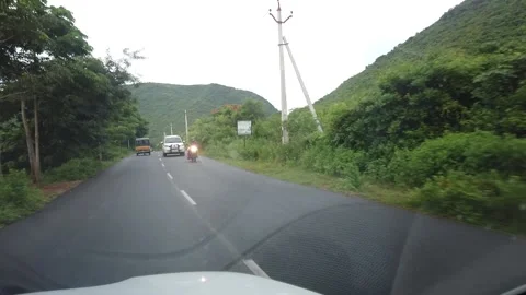 Car drive front view Stock Footage 137053402