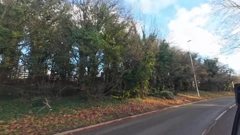 Car Drive Through British Rural Countryside Farms and Landscape Stock Footage 324783444