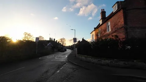 Car Drive Through British Rural Countryside Farms and Landscape Stock Footage 324783514