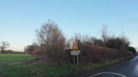 Car Drive Through British Rural Countryside Farms and Landscape Stock Footage 324820175