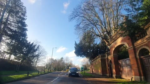 Car Drive Through British Rural Countryside Farms and Landscape Stock Footage 324826818